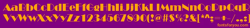 Broadway Font – Orange Fonts on Purple Background
