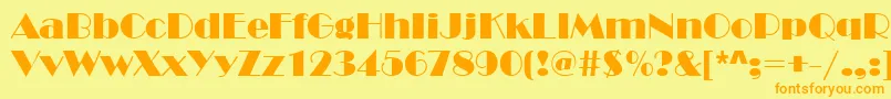 Broadway Font – Orange Fonts on Yellow Background