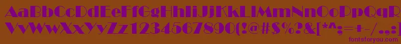 Broadway Font – Purple Fonts on Brown Background