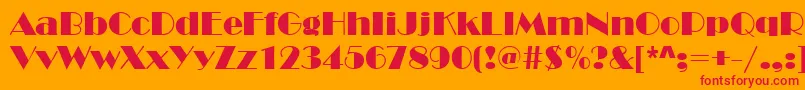 Broadway Font – Red Fonts on Orange Background