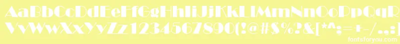 Broadway Font – White Fonts on Yellow Background