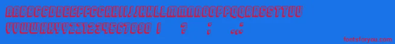 fuente Broadway3D Italic – Fuentes Rojas Sobre Fondo Azul
