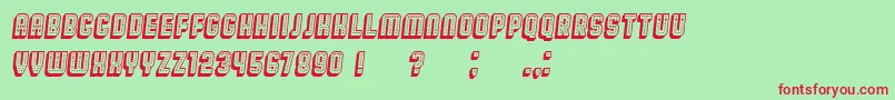 Broadway3D Italic Font – Red Fonts on Green Background