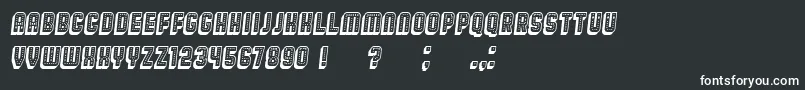 フォントBroadway3D Italic – 白い文字