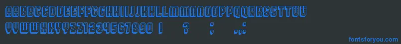 フォントBroadway3D – 黒い背景に青い文字