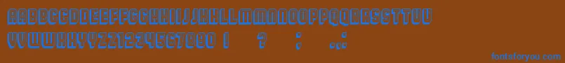 フォントBroadway3D – 茶色の背景に青い文字