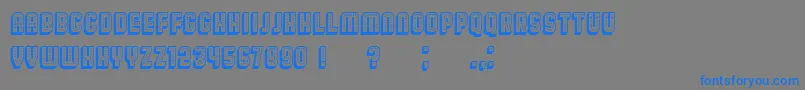 フォントBroadway3D – 灰色の背景に青い文字