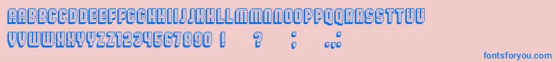 フォントBroadway3D – ピンクの背景に青い文字