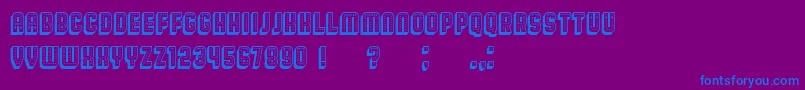 Broadway3D-fontti – siniset fontit violetilla taustalla