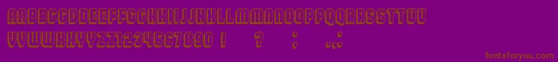 Broadway3D-fontti – ruskeat fontit violetilla taustalla