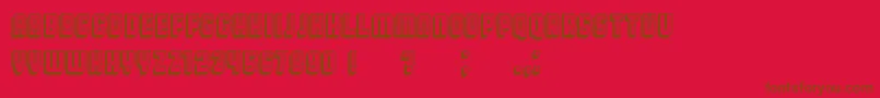 Broadway3D-fontti – ruskeat fontit punaisella taustalla