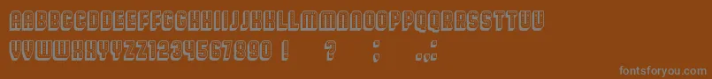 フォントBroadway3D – 茶色の背景に灰色の文字