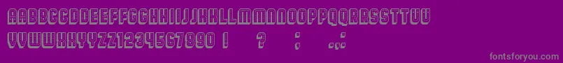 フォントBroadway3D – 紫の背景に灰色の文字