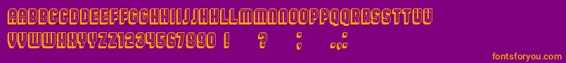 Broadway3D Font – Orange Fonts on Purple Background
