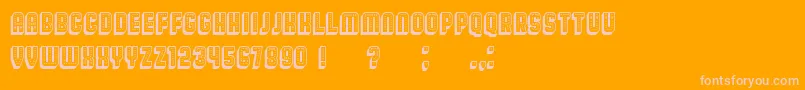 フォントBroadway3D – オレンジの背景にピンクのフォント