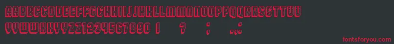フォントBroadway3D – 黒い背景に赤い文字