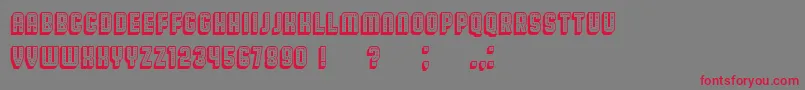フォントBroadway3D – 赤い文字の灰色の背景
