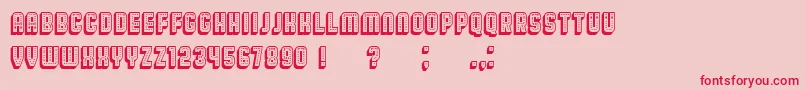 フォントBroadway3D – ピンクの背景に赤い文字