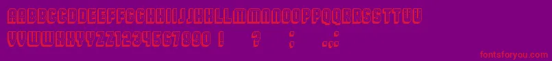 Broadway3D-fontti – punaiset fontit violetilla taustalla