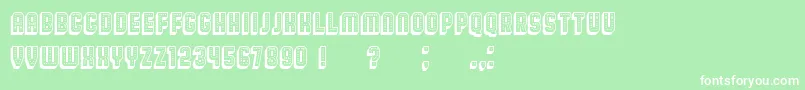 フォントBroadway3D – 緑の背景に白い文字