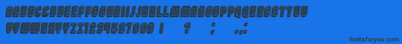 Broadway3DFilled Italic Font – Black Fonts on Blue Background