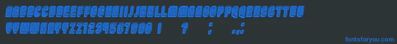 Broadway3DFilled Italic Font – Blue Fonts on Black Background