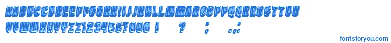 Fonte Broadway3DFilled Italic – fontes azuis em um fundo branco