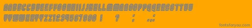 Broadway3DFilled Italic Font – Gray Fonts on Orange Background