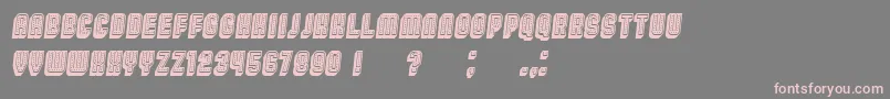 Broadway3DFilled Italic-fontti – vaaleanpunaiset fontit harmaalla taustalla