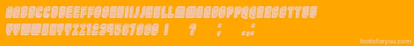 Broadway3DFilled Italic Font – Pink Fonts on Orange Background