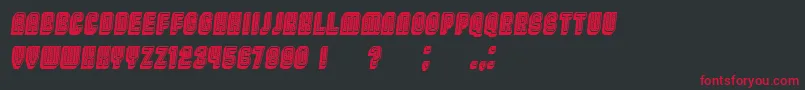 Broadway3DFilled Italic Font – Red Fonts on Black Background