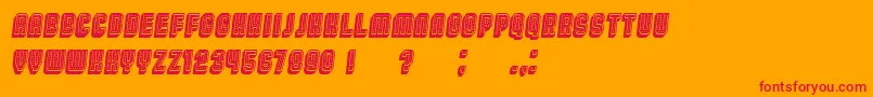 Broadway3DFilled Italic Font – Red Fonts on Orange Background