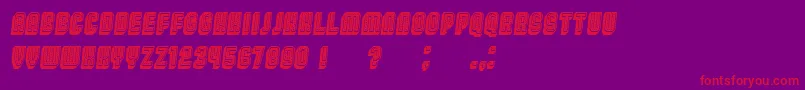 Broadway3DFilled Italic Font – Red Fonts on Purple Background