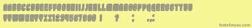 Broadway3DFilled Font – Gray Fonts on Yellow Background