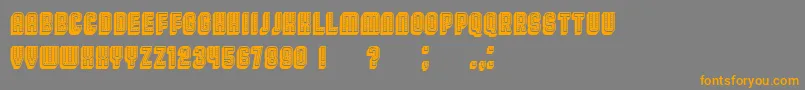 Broadway3DFilled-Schriftart – Orangefarbene Schriften auf grauem Hintergrund