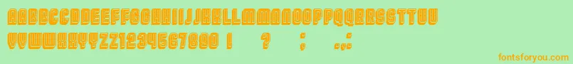 Broadway3DFilled Font – Orange Fonts on Green Background