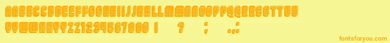 Broadway3DFilled Font – Orange Fonts on Yellow Background