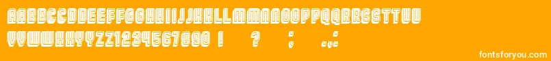 Czcionka Broadway3DFilled – białe czcionki na pomarańczowym tle