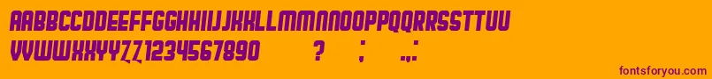 BroadwayFlat Italic Font – Purple Fonts on Orange Background