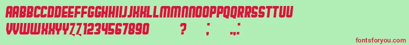 BroadwayFlat Italic Font – Red Fonts on Green Background