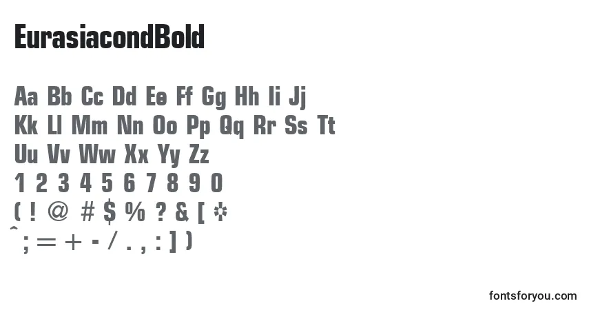 Schriftart EurasiacondBold – Alphabet, Zahlen, spezielle Symbole
