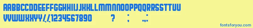 BroadwayFlat Font – Blue Fonts on Yellow Background