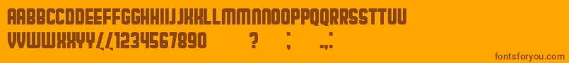 BroadwayFlat-Schriftart – Braune Schriften auf orangefarbenem Hintergrund
