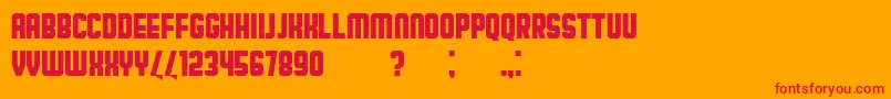 BroadwayFlat Font – Red Fonts on Orange Background