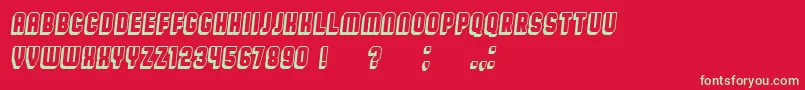 Lisätietoja BroadwayFlat3D Italic-fontista BroadwayFlat3D Italic-fontti – vihreät fontit punaisella taustalla