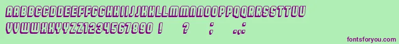 BroadwayFlat3D Italic Font – Purple Fonts on Green Background