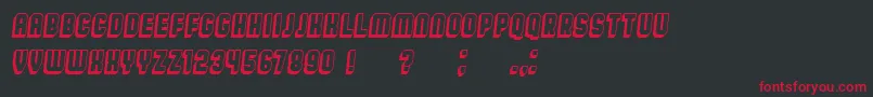 BroadwayFlat3D Italic Font – Red Fonts on Black Background