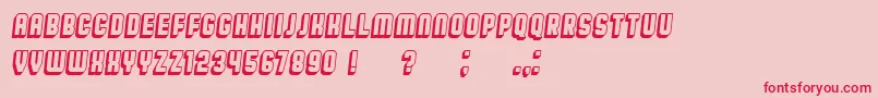 BroadwayFlat3D Italic Font – Red Fonts on Pink Background