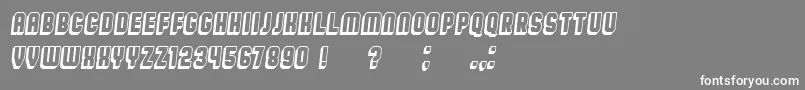 BroadwayFlat3D Italic Font – White Fonts on Gray Background