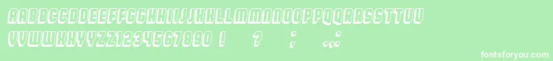 Шрифт BroadwayFlat3D Italic – белые шрифты на зелёном фоне